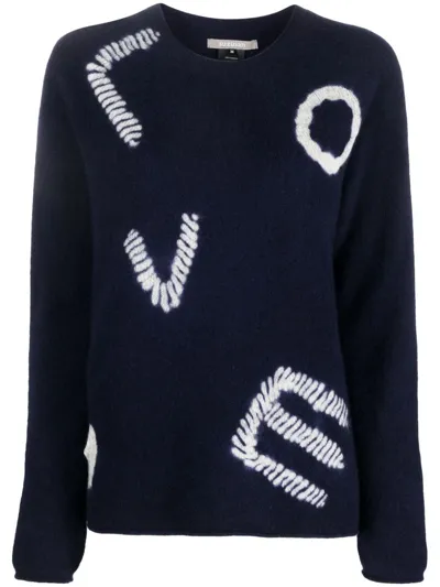 Suzusan Intarsia-knit Cashmere Jumper In Blue