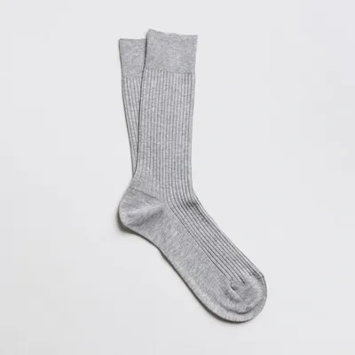 Asket The Ribbed Cotton Sock 3-pack Light Grey