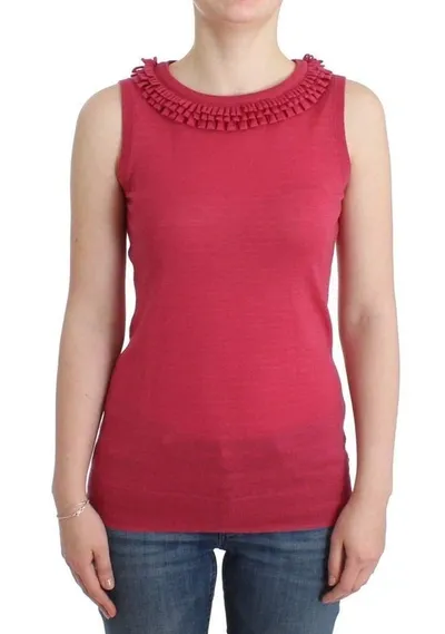 John Galliano Wool Knit Top In Pink