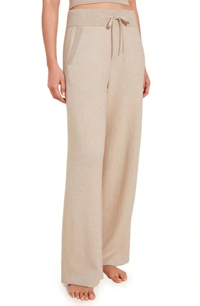 Eberjey Recycled Wide-leg Sweater Pants In Oat