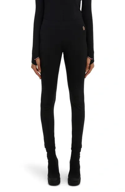 Moncler Raw Hem Leggings In Black