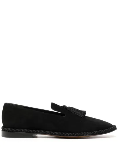 Clergerie Tassel-detail Suede Loafers In Schwarz