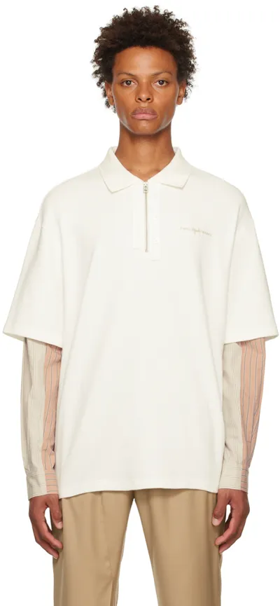 Feng Chen Wang White Paneled Polo