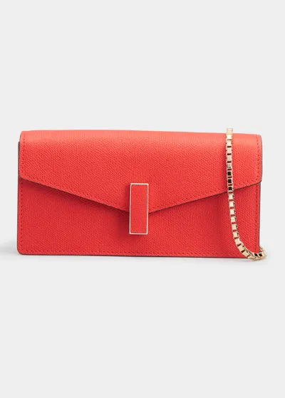 Valextra Iside Envelope Calf Leather Clutch Bag In Love