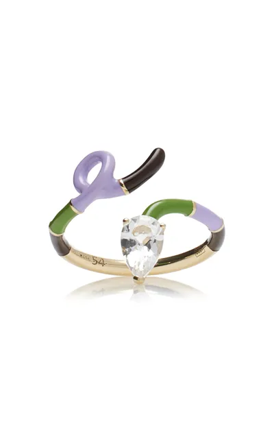 Bea Bongiasca 9k Gold; Crystal; And Enamel Ring In Multi