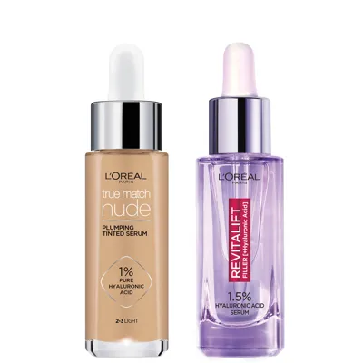 L'oréal Paris L'oreal Paris Hyaluronic Acid Revitalift Filler Serum And True Match Tinted Serum Duo (various Shade In 2-3 Light