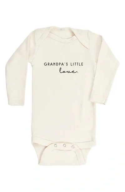 Tenth & Pine Kids'  Grandpa's Little Love Long Sleeve Organic Cotton Bodysuit In Natural