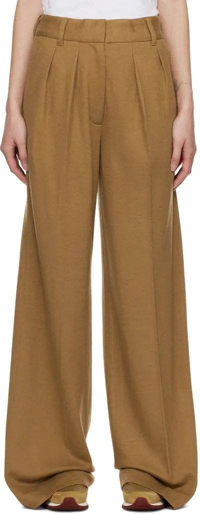 Rag & Bone Shelly Wide Leg Wool Pants In Camel