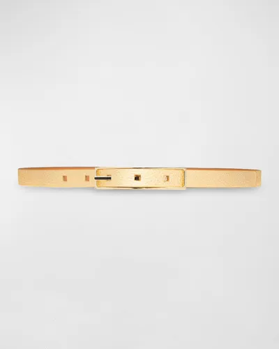 Vaincourt Paris La Ravissante Skinny Leather Belt In Gold