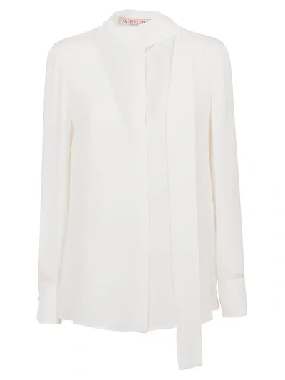 Valentino Shirt In Georgette In Avorio