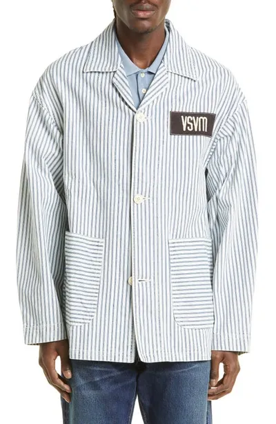 Visvim Hickory Stripe Cotton Jacket In Multicolor