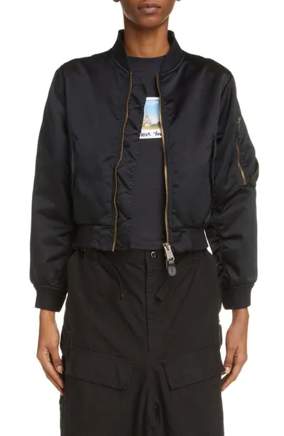 Balenciaga Shrunk Zip-up Bomber Jacket In Black