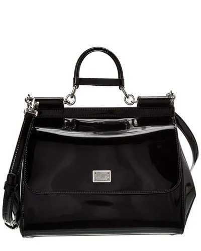 Dolce & Gabbana Kim Sicily Medium Leather Satchel In Black