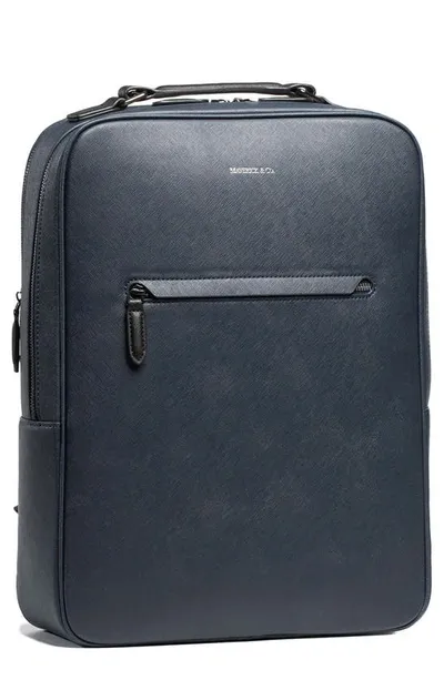 Maverick & Co. Earthen Recycled Leather Backpack In Navy