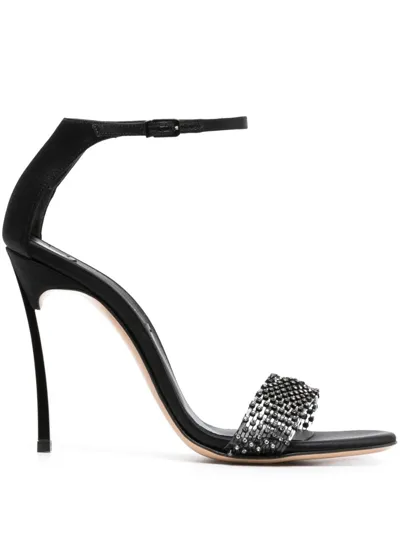 Casadei Blade Twenties 100mm Satin Pumps In Black