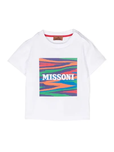 Missoni Babies' Logo-print Cotton-jersey T-shirt In White