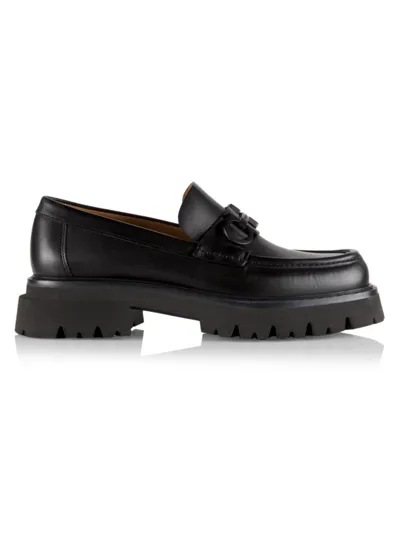 Ferragamo Florian Platform Loafer In Nero New Biscotto