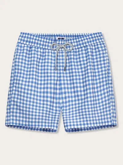 Love Brand & Co. Men's Blue Gingham Staniel Swim Shorts