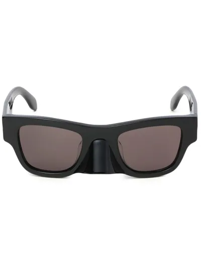 Palm Angels Myrtle Acetate Rectangle Sunglasses In Black Dark Grey