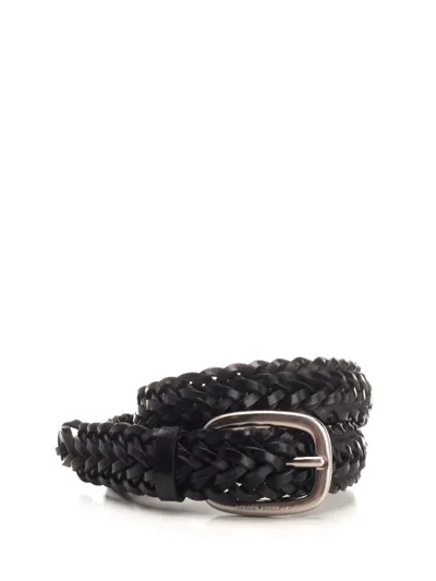 Golden Goose Deluxe Brand Interwoven Buckle Belt In Black