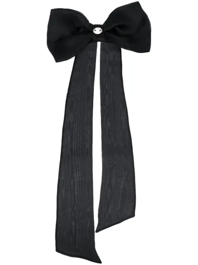 Atu Body Couture Silk Bow Hair Clip In Black