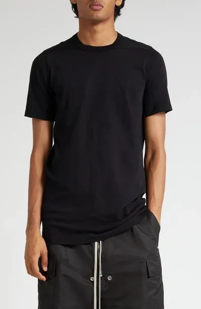 Rick Owens Level T Longline Cotton T-shirt In Black