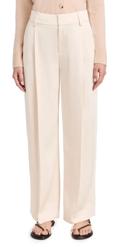 Vince Twill Wide-leg Pants In Enoki