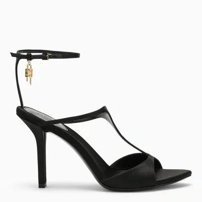 Givenchy Black Leather And Fabric Sandal