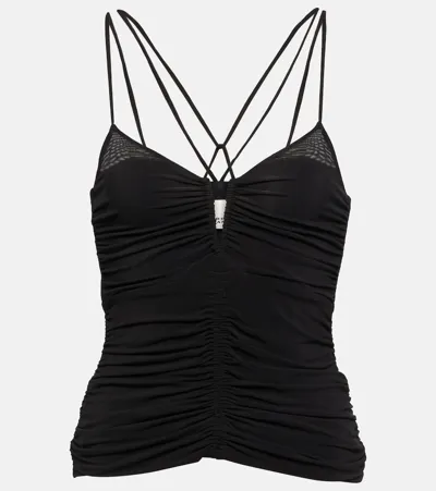 Isabel Marant Leila Ruched Jersey Top In Black  