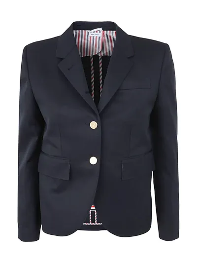 Thom Browne High Armhole Sportcoat In Wool Gabardine In Blue