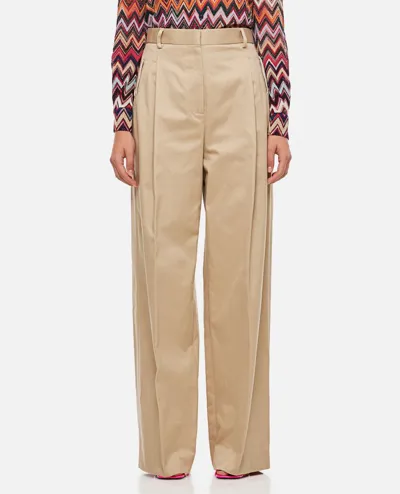 Lanvin Wide-leg High Waisted Pants In Neutrals