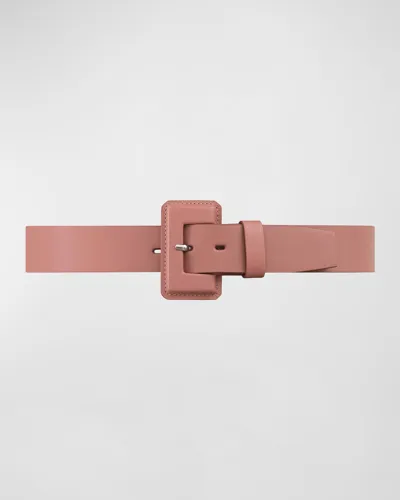 Vaincourt Paris La Petite Merveilleuse Timeless Leather Belt With Covered Buckle In Nude