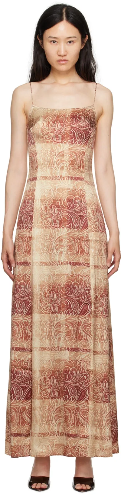 Kim Shui Ssense Exclusive Brown Maxi Dress In Brown Paisley