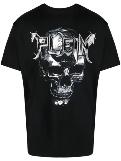 Philipp Plein T-shirt Mit Rundem Ausschnitt In Black