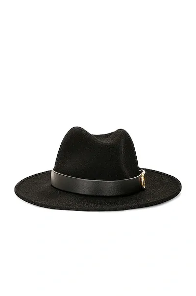 Valentino Garavani V Logo Signature Fedora Hat In Nero