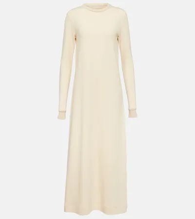 Jil Sander Wool And Cotton Midi Dress In White