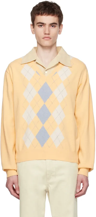 Dunst Yellow Argyle Sweater