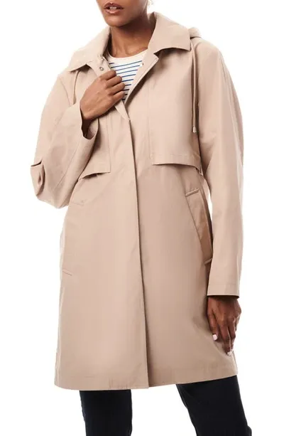 Bernardo Rain Coat With Removable Hood In Ash