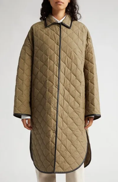 Totême Quilted Cotton Cocoon Coat In Marsh