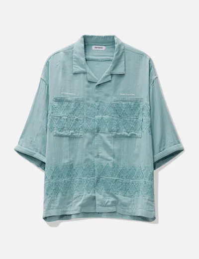 Tightbooth Diamond Roll Up Shirt In Blue