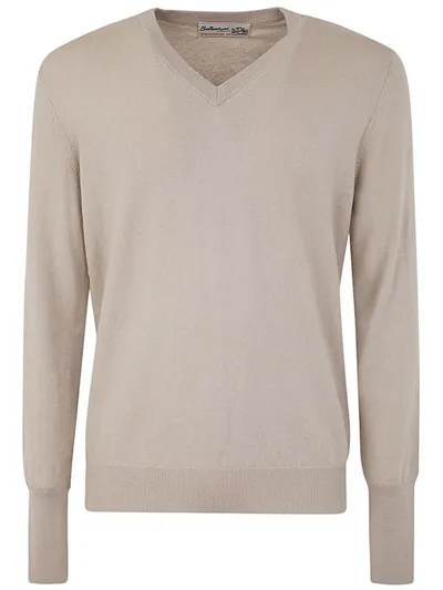 Ballantyne V Neck Pullover Clothing In Brown