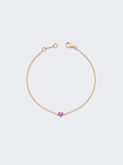 Shay 18kt Rose Gold Baby Heart Pink Sapphire Bracelet In 18k Rose Gold