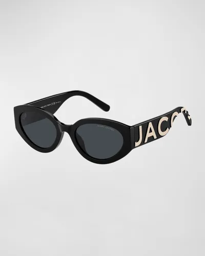 Marc Jacobs 54mm Round Sunglasses In Blck Whte