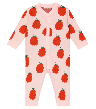 Tinycottons Baby Raspberries Cotton And Wool Playsuit In Multicoloured