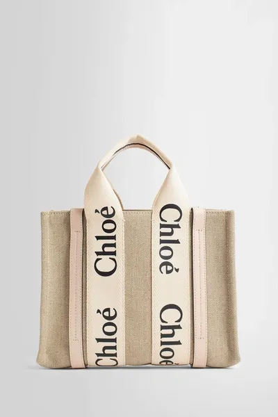 Chloé Woman Beige Tote Bags