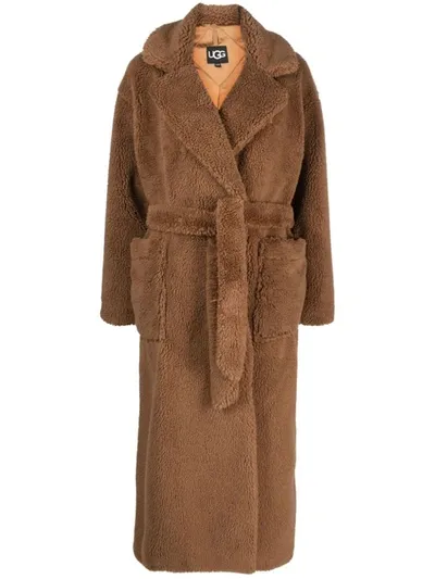 Ugg Alesandra Faux Fur Wrap Coat In Brown