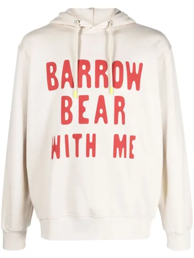 Barrow Logo-print Cotton Hoodie In White