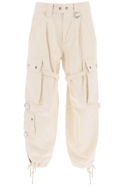 Isabel Marant Buckle-strap Cargo Trousers In Cream