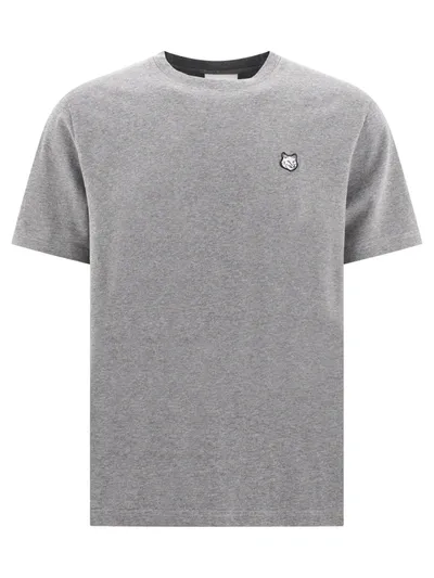 Maison Kitsuné Fox Head Patch T-shirt In Grey