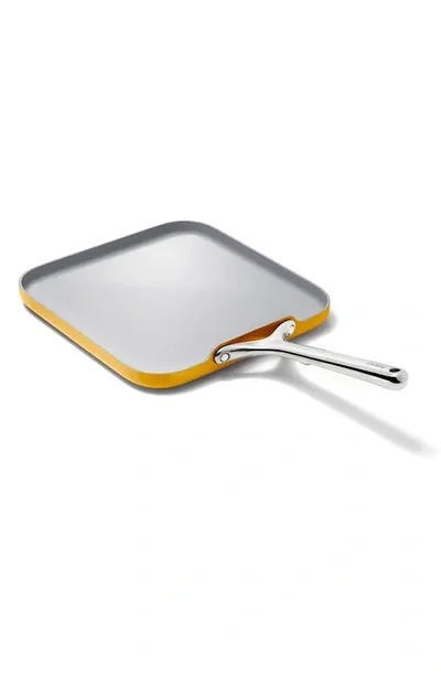 Caraway 11" Ceramic Nonstick Square Griddle In Marigold